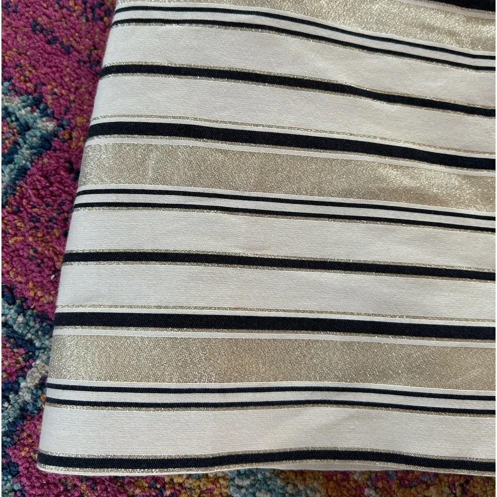 J. Crew | Women’s black/gold metallic striped sleeveless silk blend party dress2